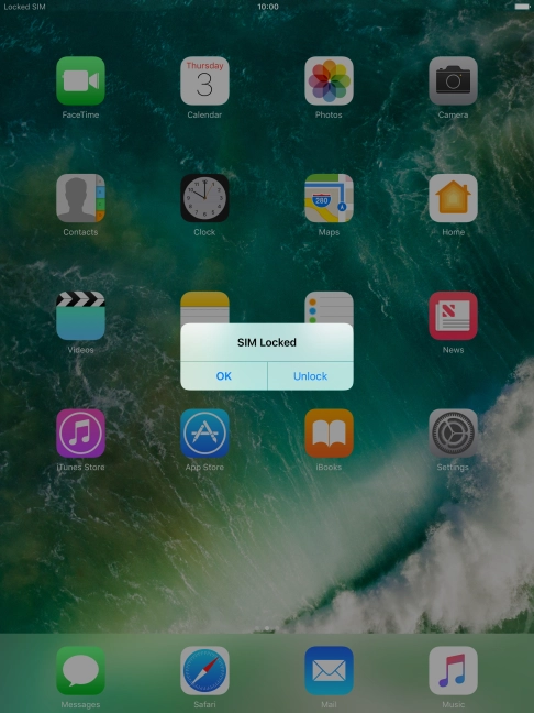 If your SIM is locked, press Unlock.