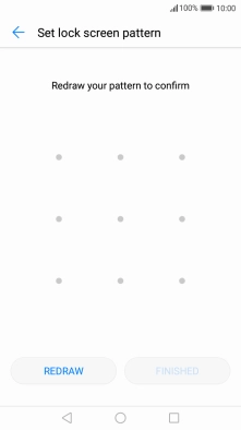 Slide your finger across the screen to connect at least four points and press REDRAW.