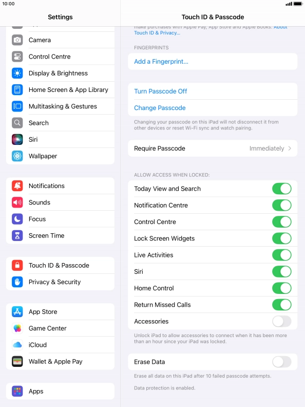 Press the indicator next to 
