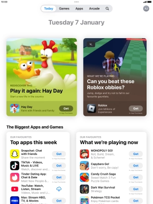 Press the search icon.