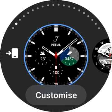 Slide your finger left to see the available watch faces.