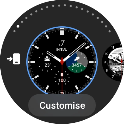 Slide your finger left to see the available watch faces.