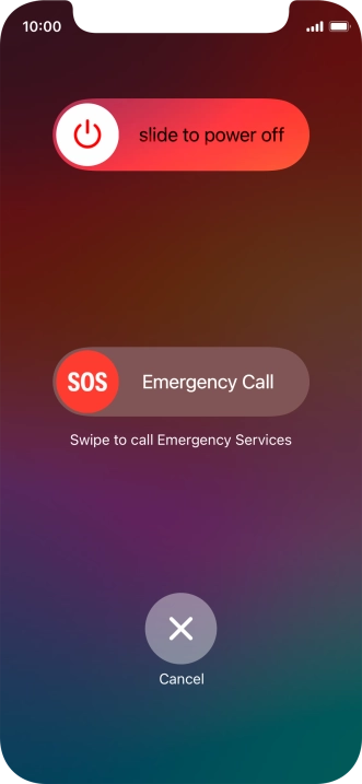 Press and drag the power off icon right.