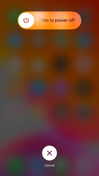 Press and drag the power off icon right.