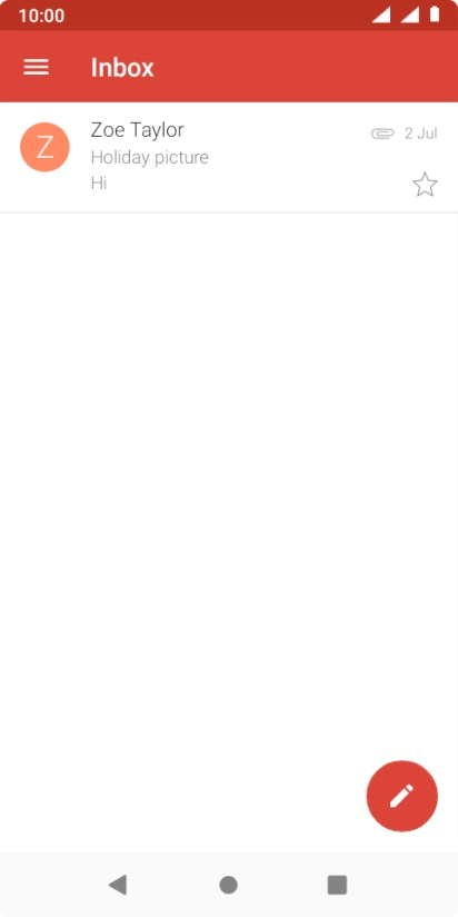 Slide your finger right starting from the left side of the screen.