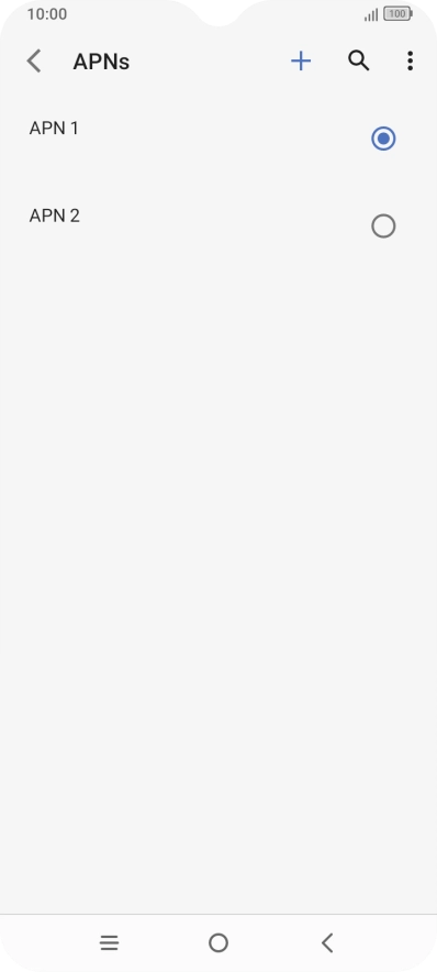 Press the field next to the data connection to activate it.