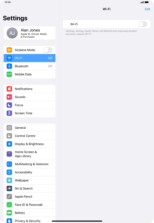 Press the indicator next to 
