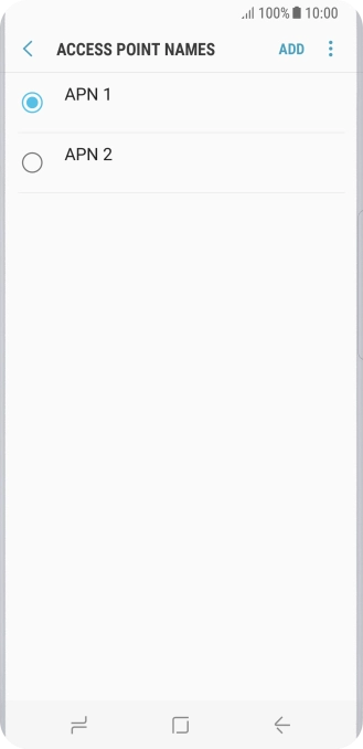 Press the field next to the data connection to activate it.