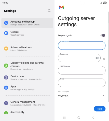 Press the field below 