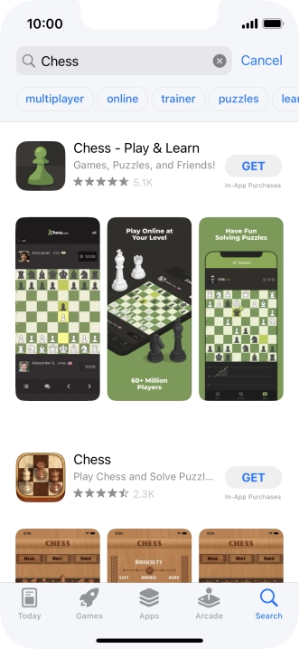 Press the required app.