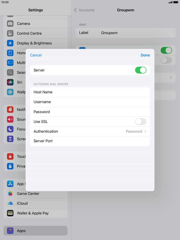 Press the indicator next to 