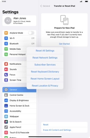 Press Reset All Settings.
