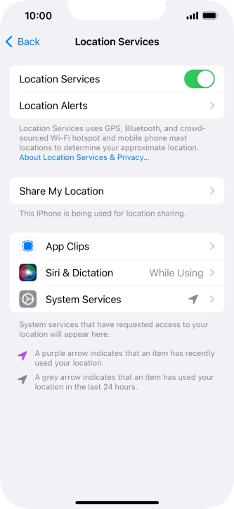Press the required app.