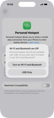 If Wi-Fi is turned off, press Turn on Wi-Fi and Bluetooth.