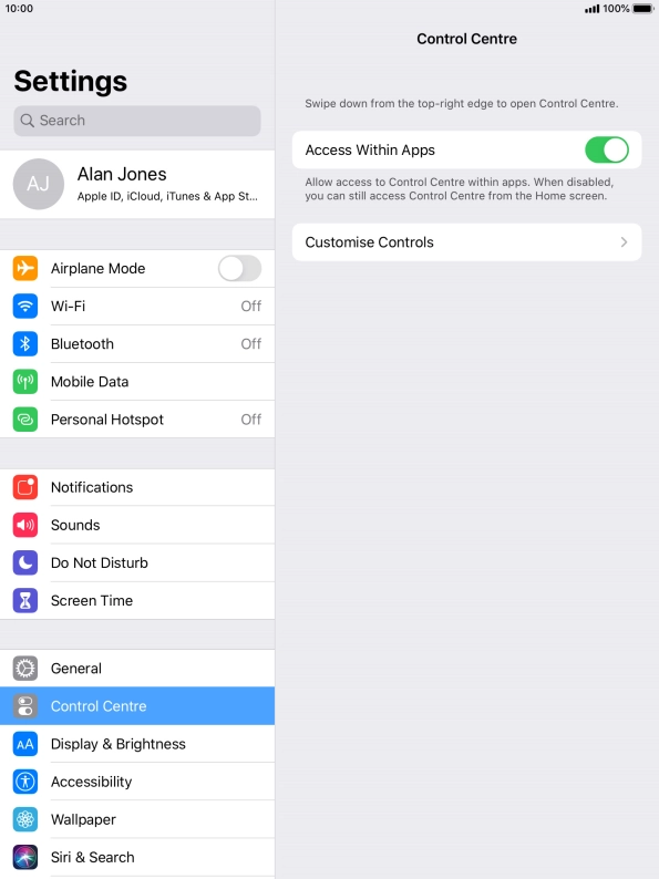 Press the indicator next to 