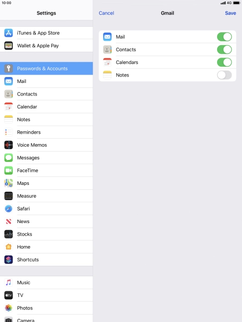 If this screen is displayed, you email account has been recognised and set up automatically. Follow the instructions on the screen to key in more information and finish setting up your tablet.