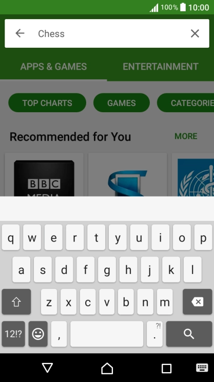 Key in the name or subject of the required app and press the search icon.