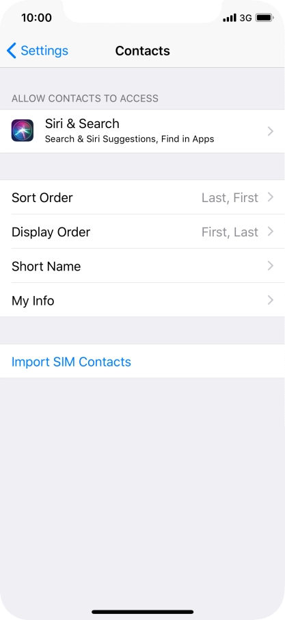 Press Import SIM Contacts.