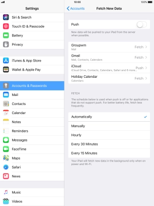 If you turn off the function, press the required setting.
