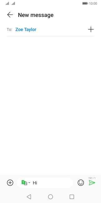 Press the send icon when you've finished your text message.