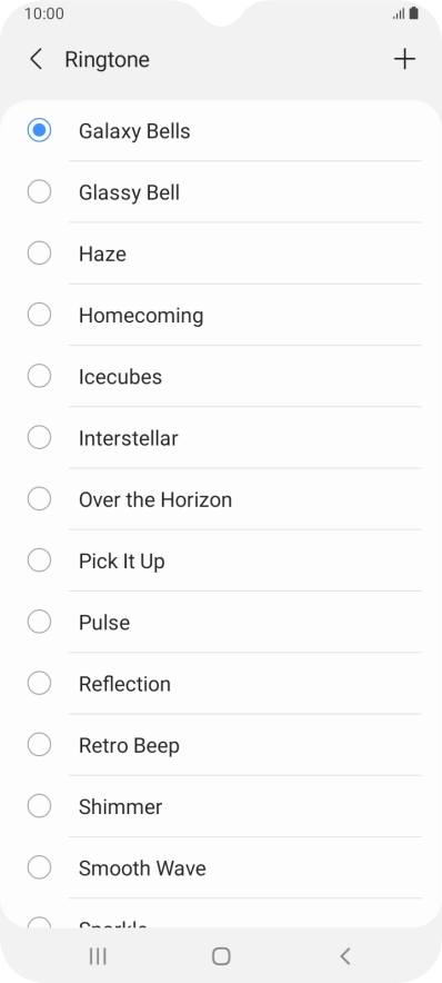 Press the add ring tone icon.