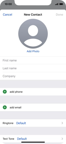 Press First name and key in the first name.