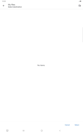 To create a new folder, press the new folder icon and follow the instructions on the screen to create a new folder.