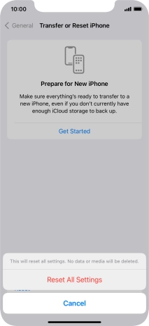 Press Reset All Settings.
