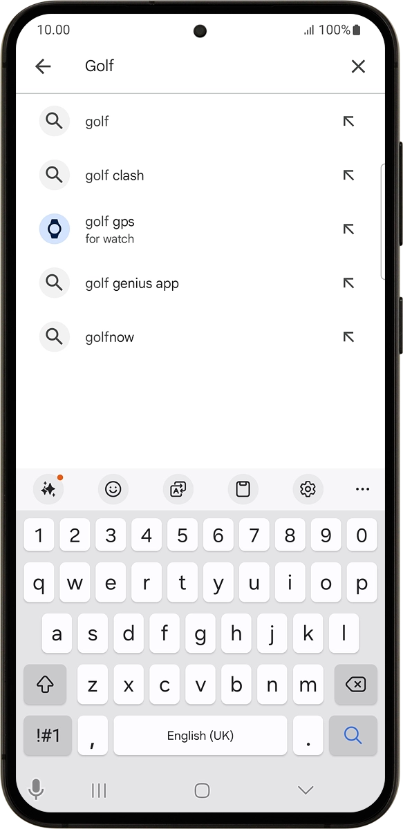 On your phone: Press the search icon.