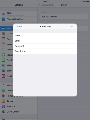 Press Description and key in the required name.