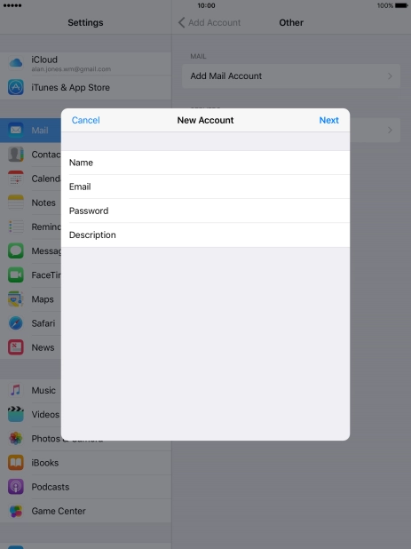 Press Description and key in the required name.
