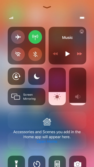 Press the flight mode icon to turn the function on or off.
