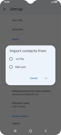 Press the name of the SIM.