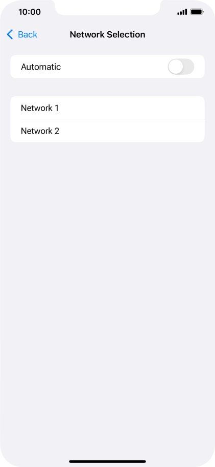 If you turn off the function, press the required network.