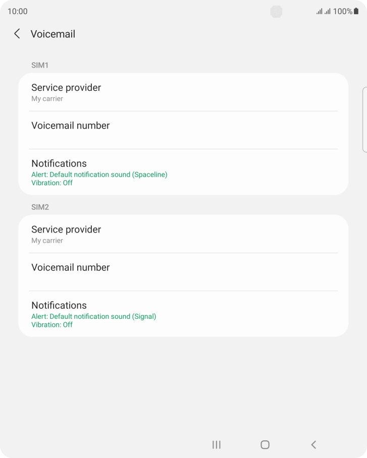 Press Voicemail number.