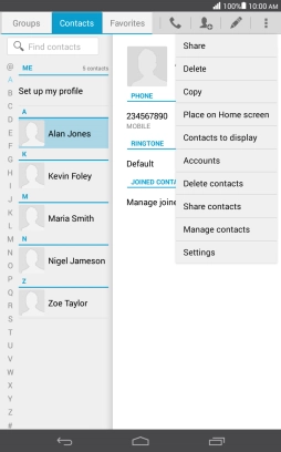 Press Manage contacts.
