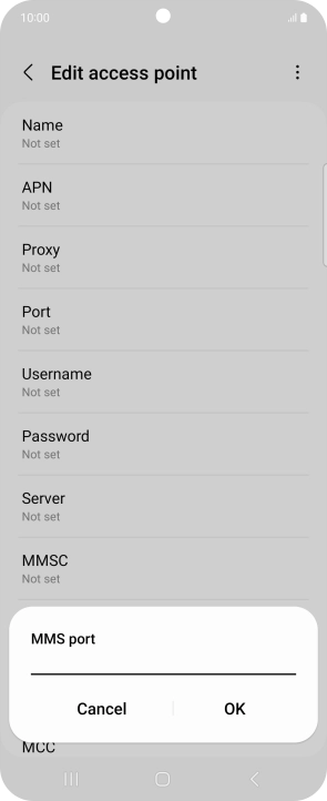 Key in 8080 and press OK.