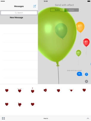Press the send icon when you've selected the required effect for your iMessage.