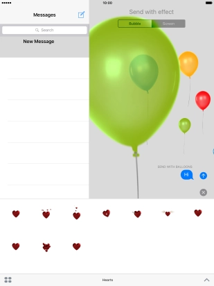 Press the send icon when you've selected the required effect for your iMessage.