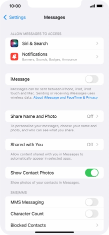 Press the indicator next to 