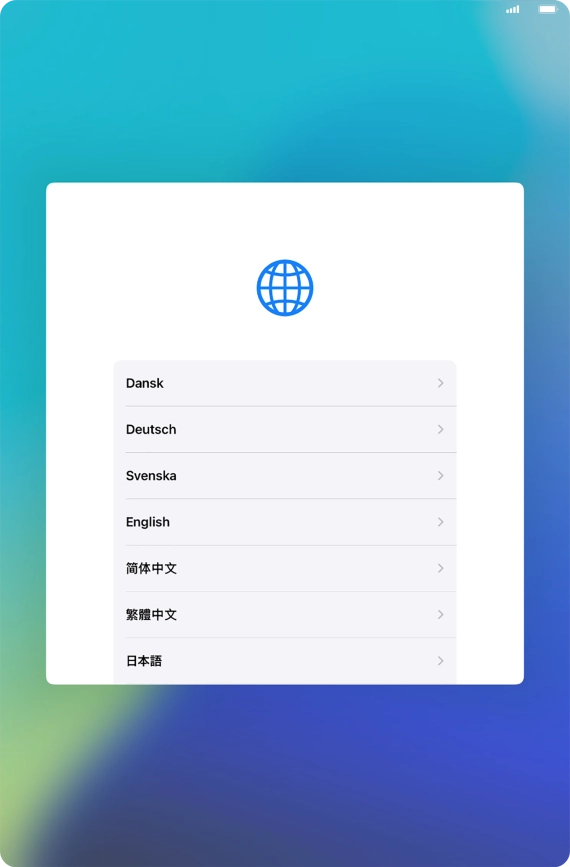 Press the required language.