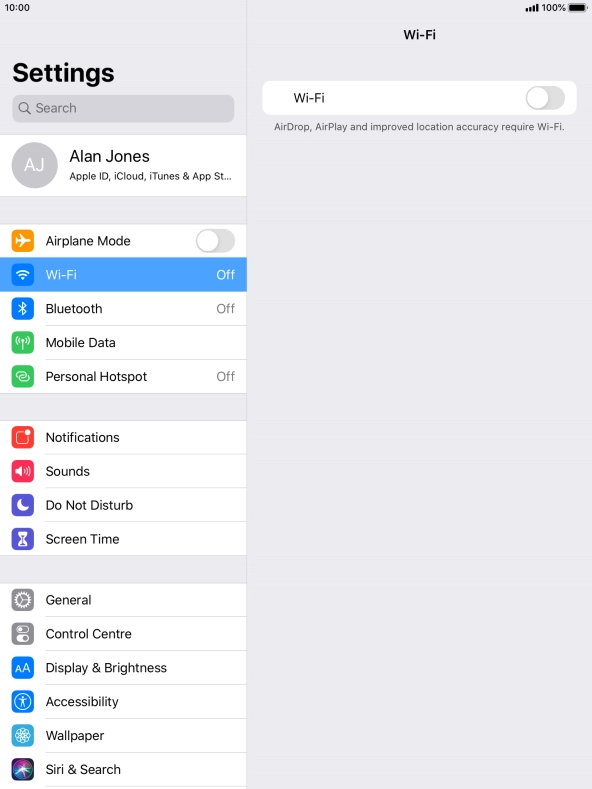 Press the indicator next to 