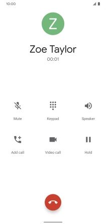 Press the end call icon.