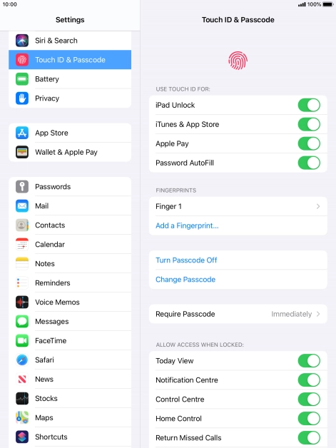 Press the indicator next to 