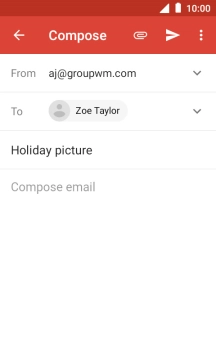Press the text input field and write the text for your email message.