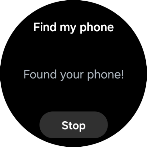 Press Stop when you've found your phone.