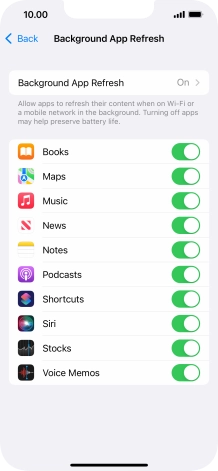 Press Background App Refresh.