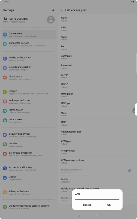 Key in live.vodafone.com and press OK.