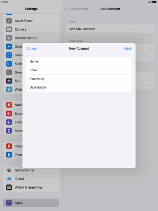 Press Description and key in the required name.