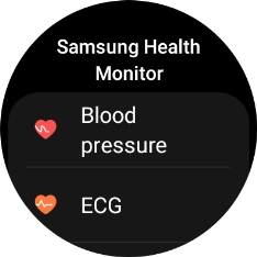 Press Blood pressure and follow the instructions on the screen to measure your blood pressure.